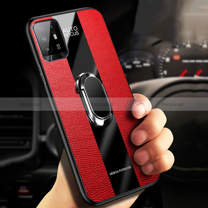 Soft Silicone Gel Leather Snap On Case Cover with Magnetic S01 for Oppo Reno5 Z 5G