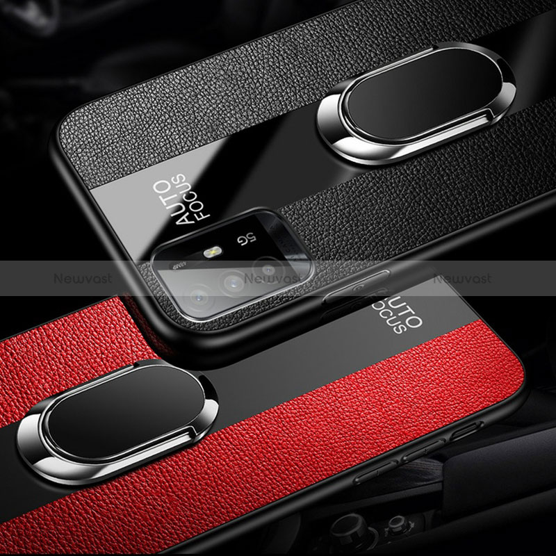 Soft Silicone Gel Leather Snap On Case Cover with Magnetic S01 for Oppo Reno5 Z 5G
