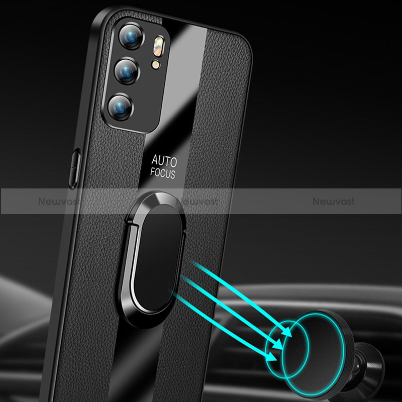 Soft Silicone Gel Leather Snap On Case Cover with Magnetic S01 for Oppo Reno6 Pro 5G India