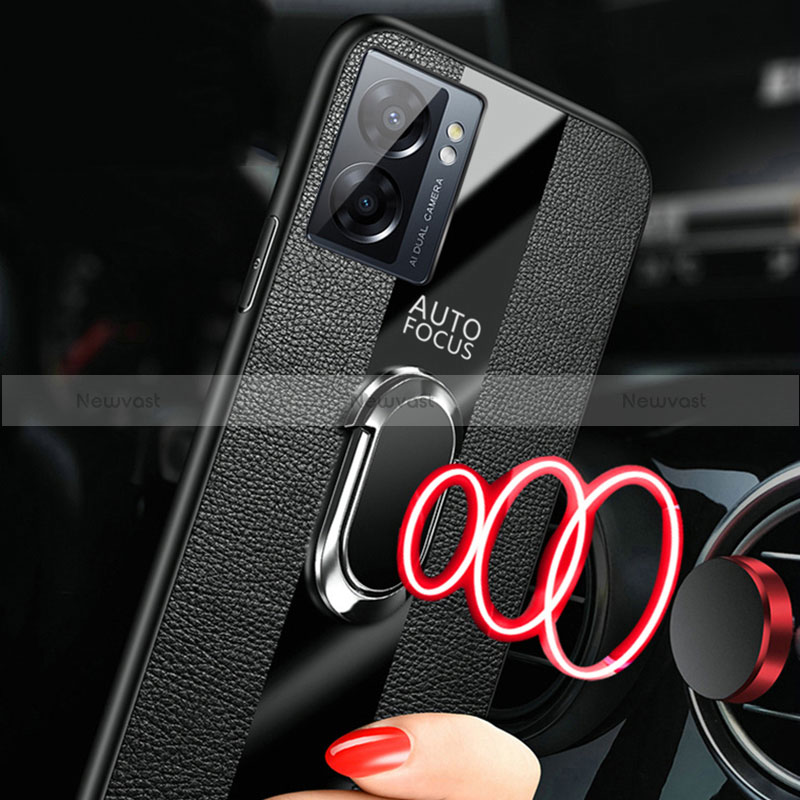 Soft Silicone Gel Leather Snap On Case Cover with Magnetic S01 for Realme V23 5G
