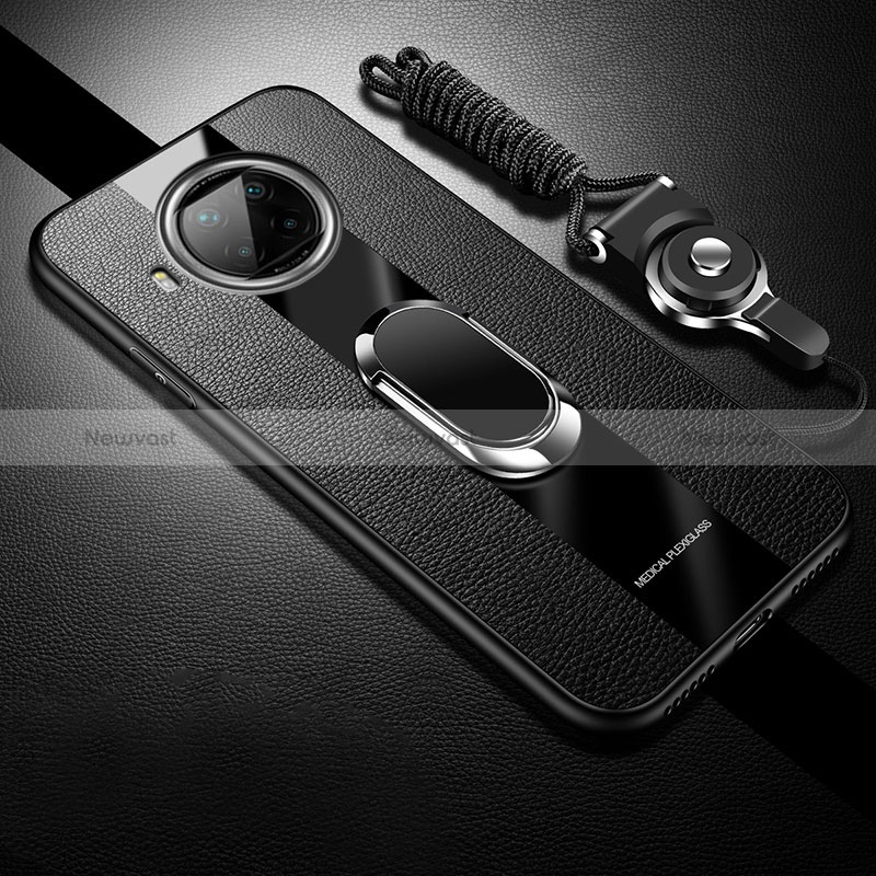 Soft Silicone Gel Leather Snap On Case Cover with Magnetic S01 for Xiaomi Mi 10i 5G Black