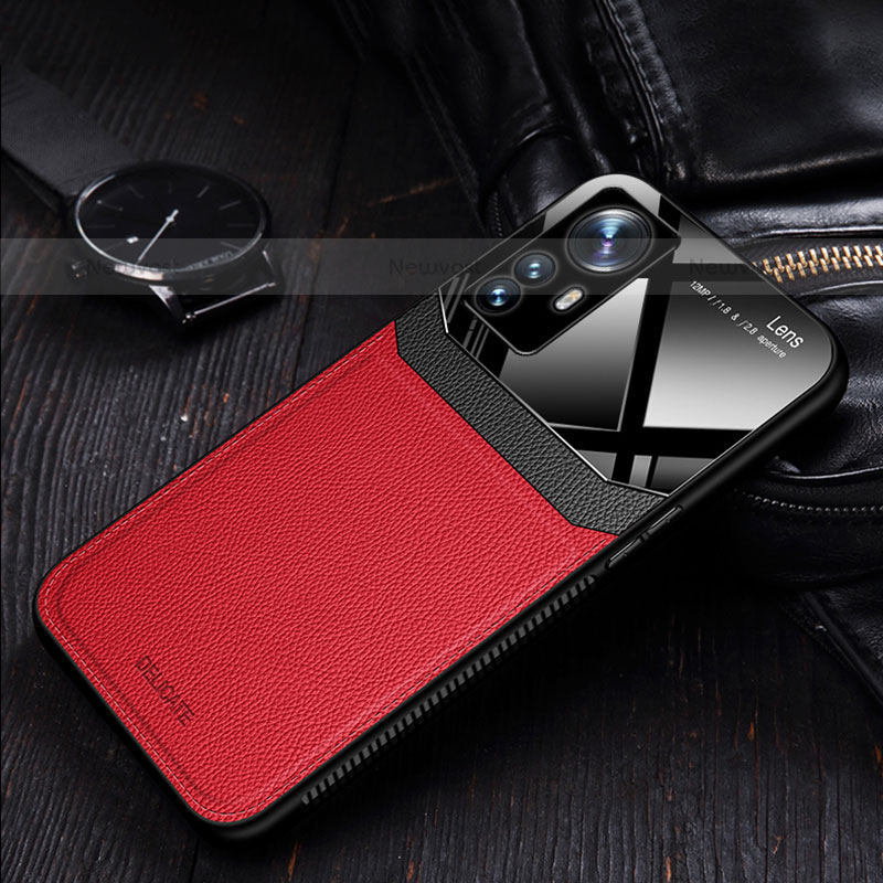 Soft Silicone Gel Leather Snap On Case Cover with Magnetic S01 for Xiaomi Mi 12X 5G