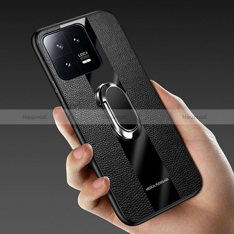 Soft Silicone Gel Leather Snap On Case Cover with Magnetic S01 for Xiaomi Mi 13 5G