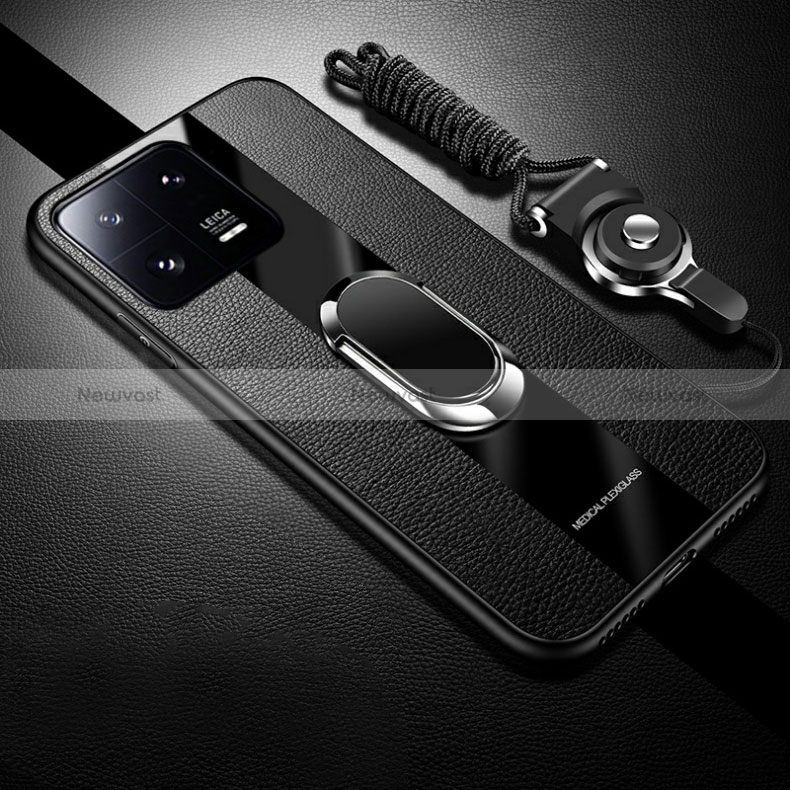 Soft Silicone Gel Leather Snap On Case Cover with Magnetic S01 for Xiaomi Mi 13 Pro 5G