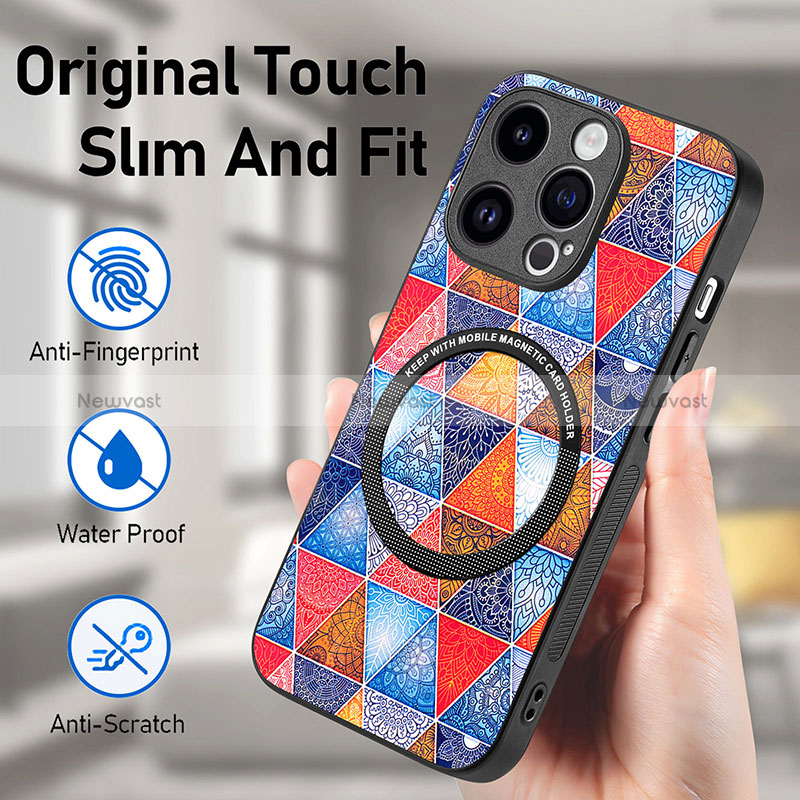Soft Silicone Gel Leather Snap On Case Cover with Magnetic S01D for Apple iPhone 14 Pro Max