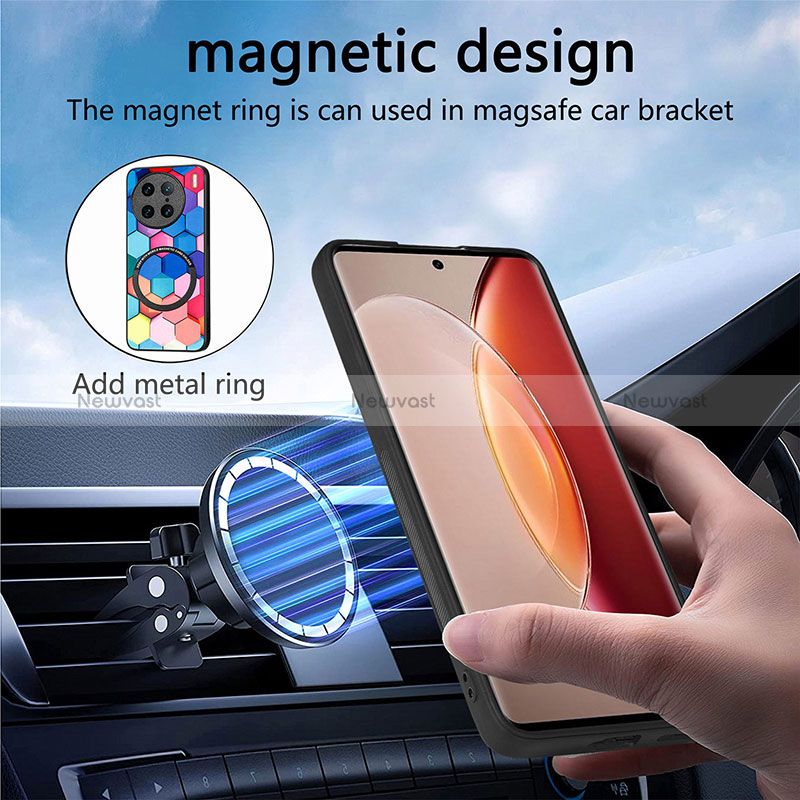 Soft Silicone Gel Leather Snap On Case Cover with Magnetic S01D for Vivo X90 Pro 5G