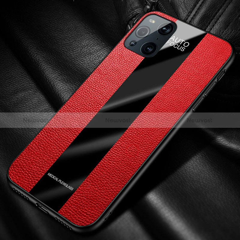 Soft Silicone Gel Leather Snap On Case Cover with Magnetic S02 for Oppo Find X3 5G