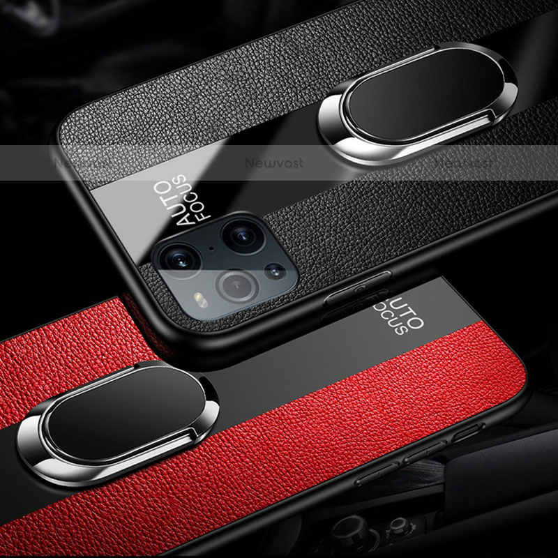 Soft Silicone Gel Leather Snap On Case Cover with Magnetic S02 for Oppo Find X3 Pro 5G