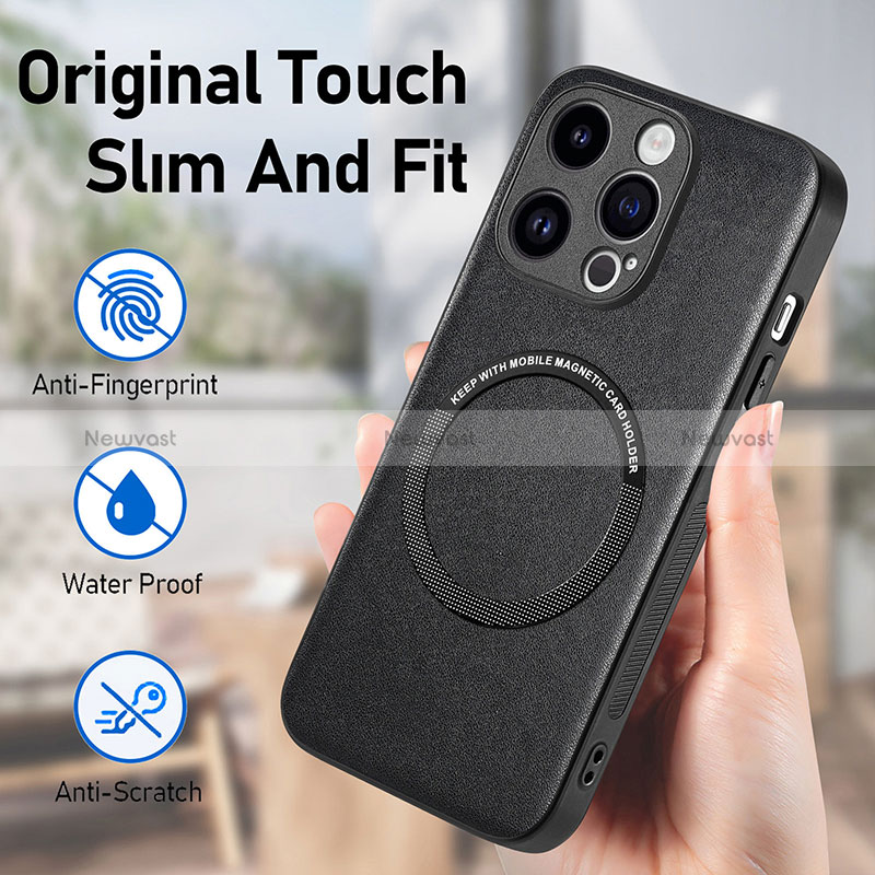Soft Silicone Gel Leather Snap On Case Cover with Magnetic S02D for Apple iPhone 13 Pro