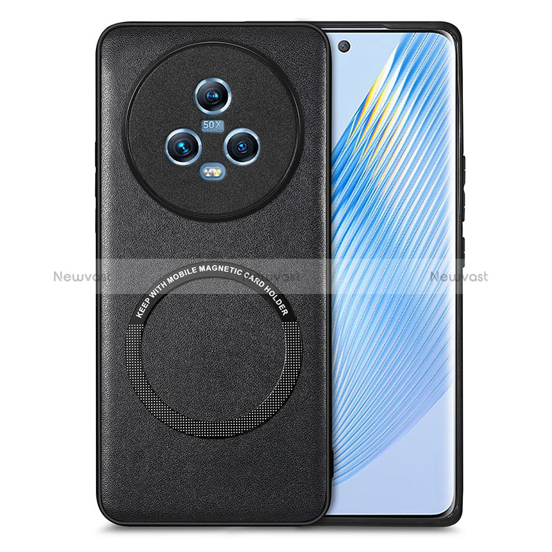 Soft Silicone Gel Leather Snap On Case Cover with Magnetic S02D for Huawei Honor Magic5 5G