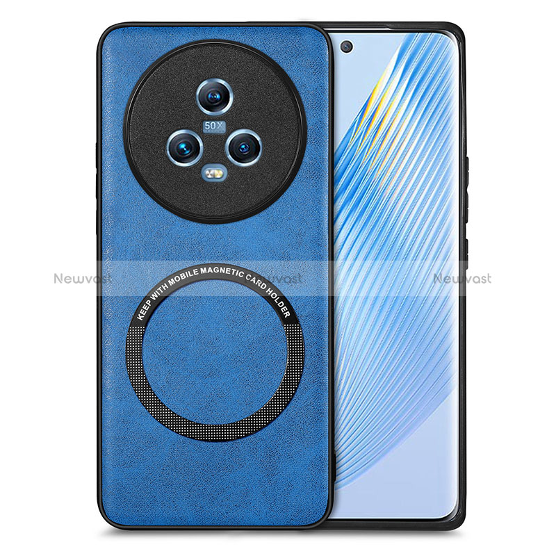 Soft Silicone Gel Leather Snap On Case Cover with Magnetic S02D for Huawei Honor Magic5 5G