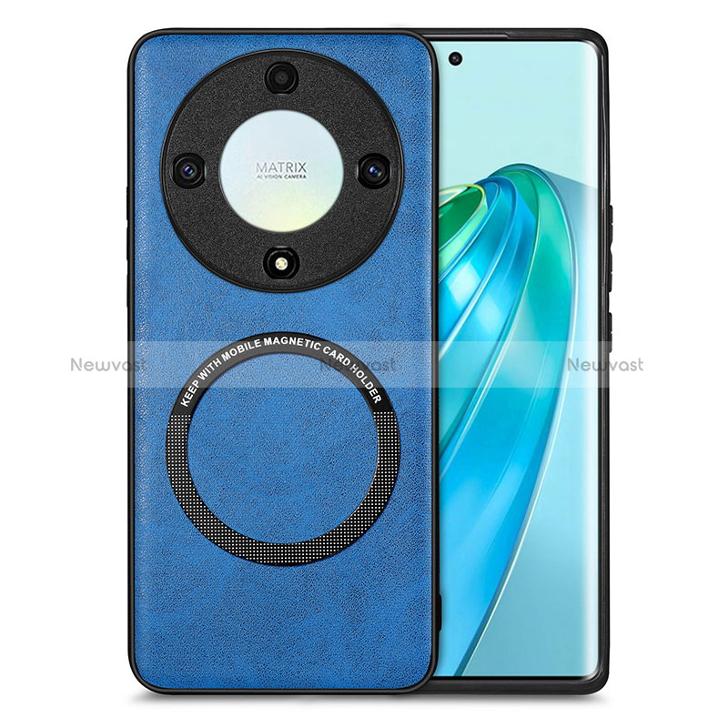Soft Silicone Gel Leather Snap On Case Cover with Magnetic S02D for Huawei Honor Magic5 Lite 5G