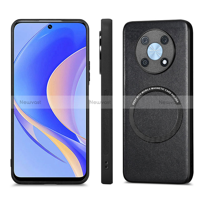 Soft Silicone Gel Leather Snap On Case Cover with Magnetic S02D for Huawei Nova Y90