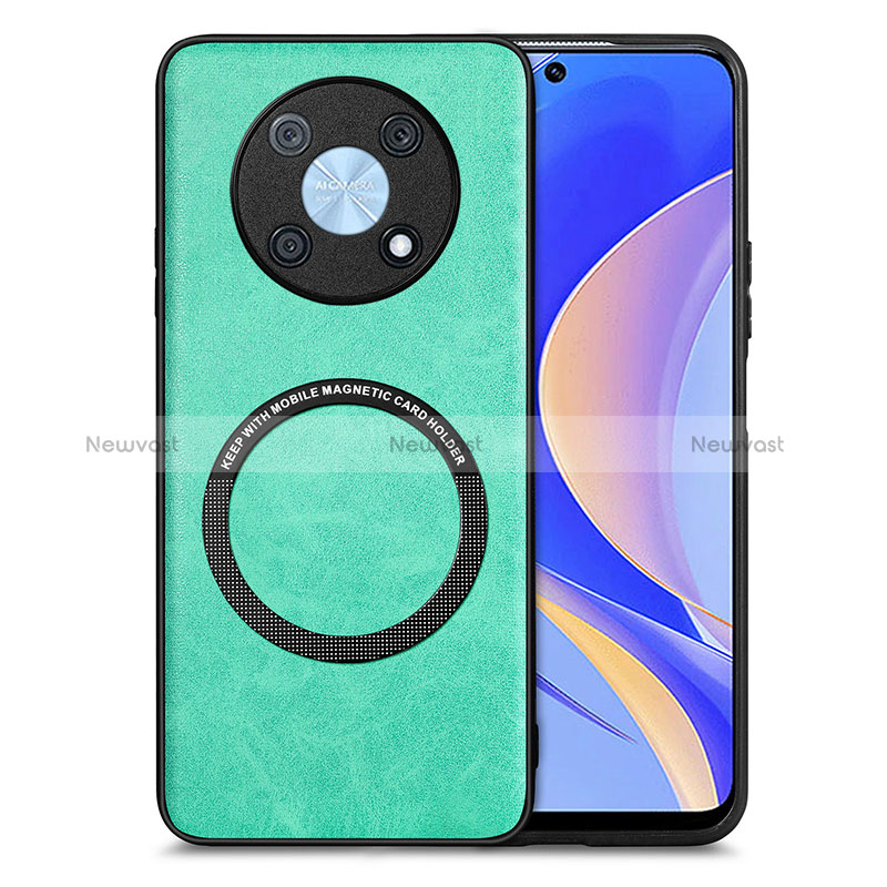 Soft Silicone Gel Leather Snap On Case Cover with Magnetic S02D for Huawei Nova Y90