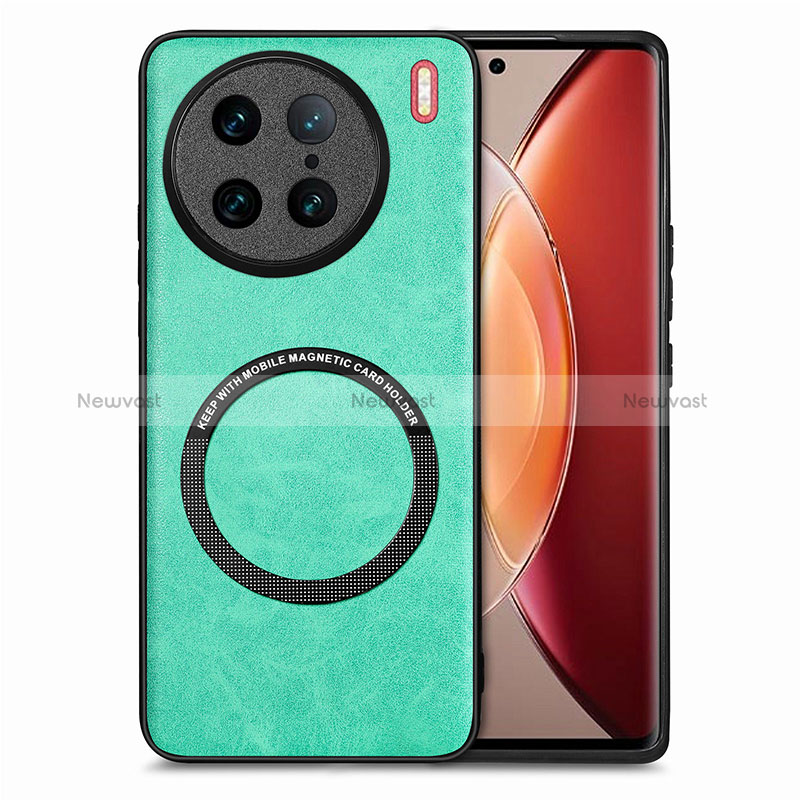 Soft Silicone Gel Leather Snap On Case Cover with Magnetic S02D for Vivo X90 Pro 5G