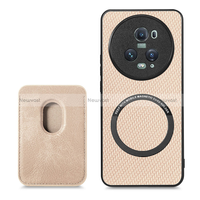 Soft Silicone Gel Leather Snap On Case Cover with Magnetic S03D for Huawei Honor Magic5 Pro 5G