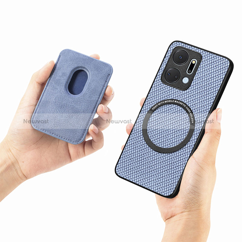 Soft Silicone Gel Leather Snap On Case Cover with Magnetic S03D for Huawei Honor X7a