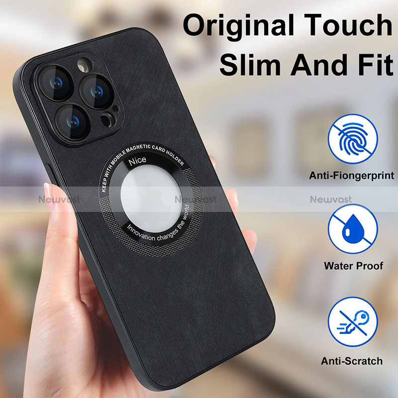 Soft Silicone Gel Leather Snap On Case Cover with Magnetic S07D for Apple iPhone 13 Pro