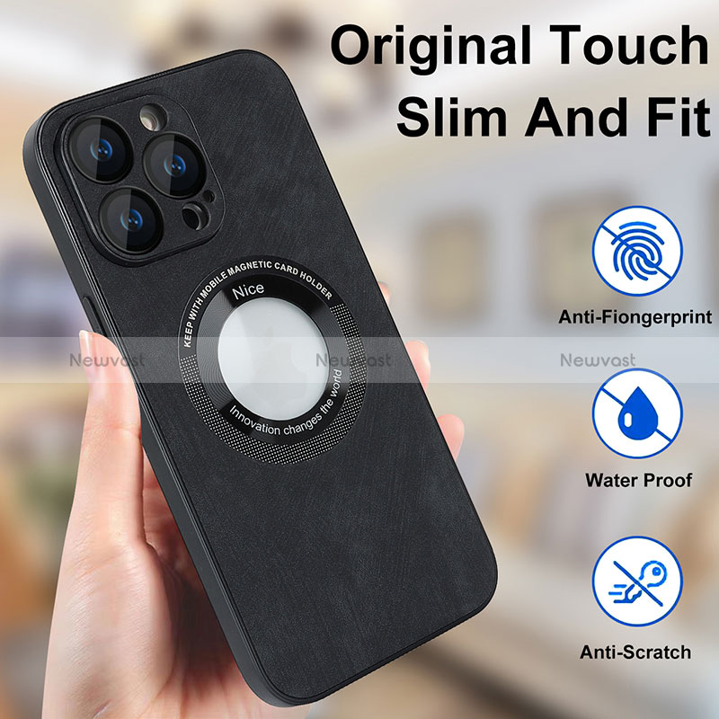 Soft Silicone Gel Leather Snap On Case Cover with Magnetic S07D for Apple iPhone 13 Pro Max