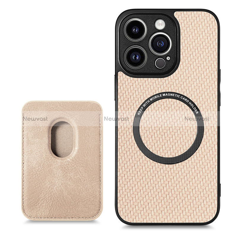 Soft Silicone Gel Leather Snap On Case Cover with Magnetic S08D for Apple iPhone 14 Pro Max