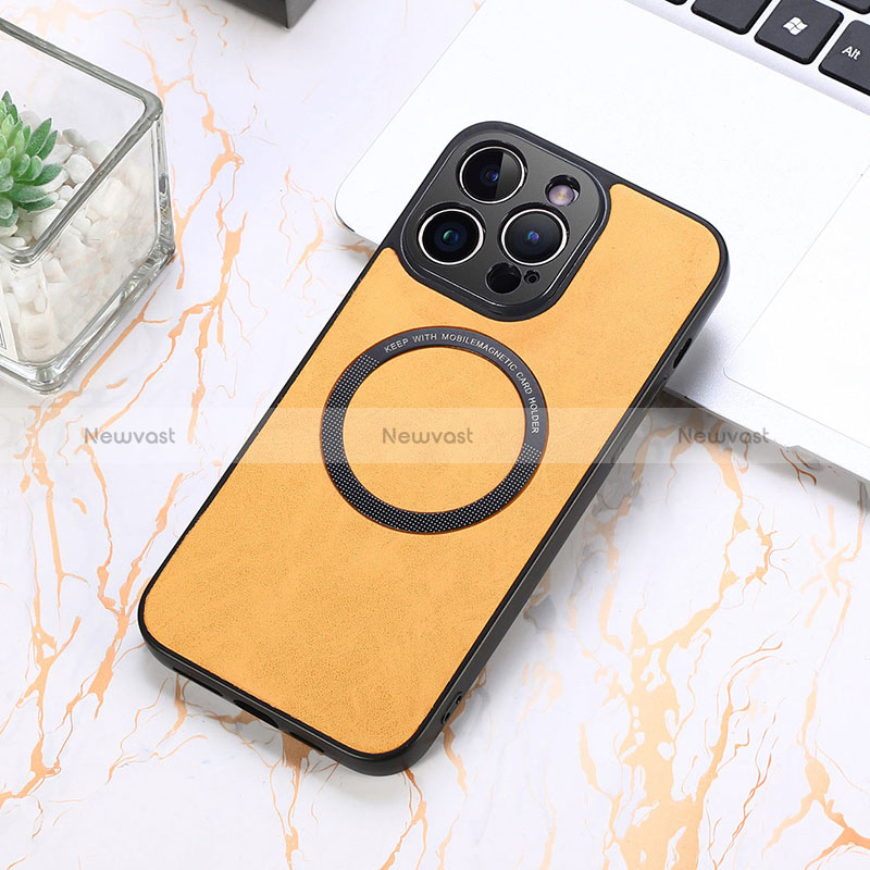 Soft Silicone Gel Leather Snap On Case Cover with Magnetic S11D for Apple iPhone 13 Pro