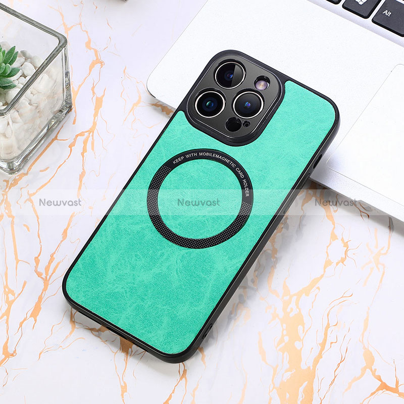 Soft Silicone Gel Leather Snap On Case Cover with Magnetic S11D for Apple iPhone 13 Pro Max