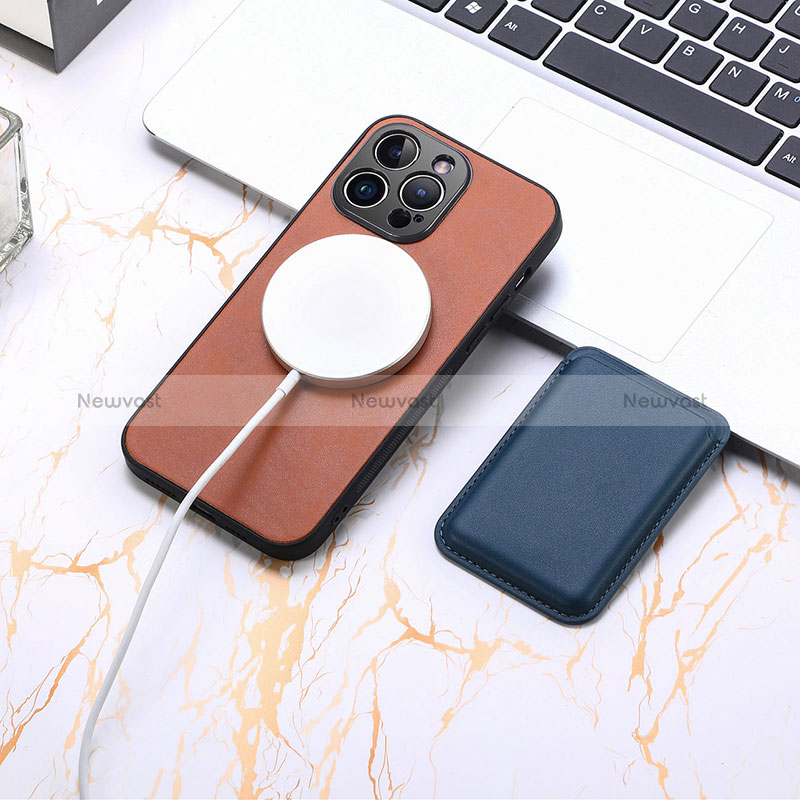 Soft Silicone Gel Leather Snap On Case Cover with Magnetic S11D for Apple iPhone 13 Pro Max