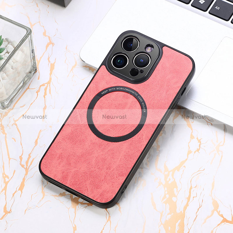 Soft Silicone Gel Leather Snap On Case Cover with Magnetic S11D for Apple iPhone 14 Pro Max