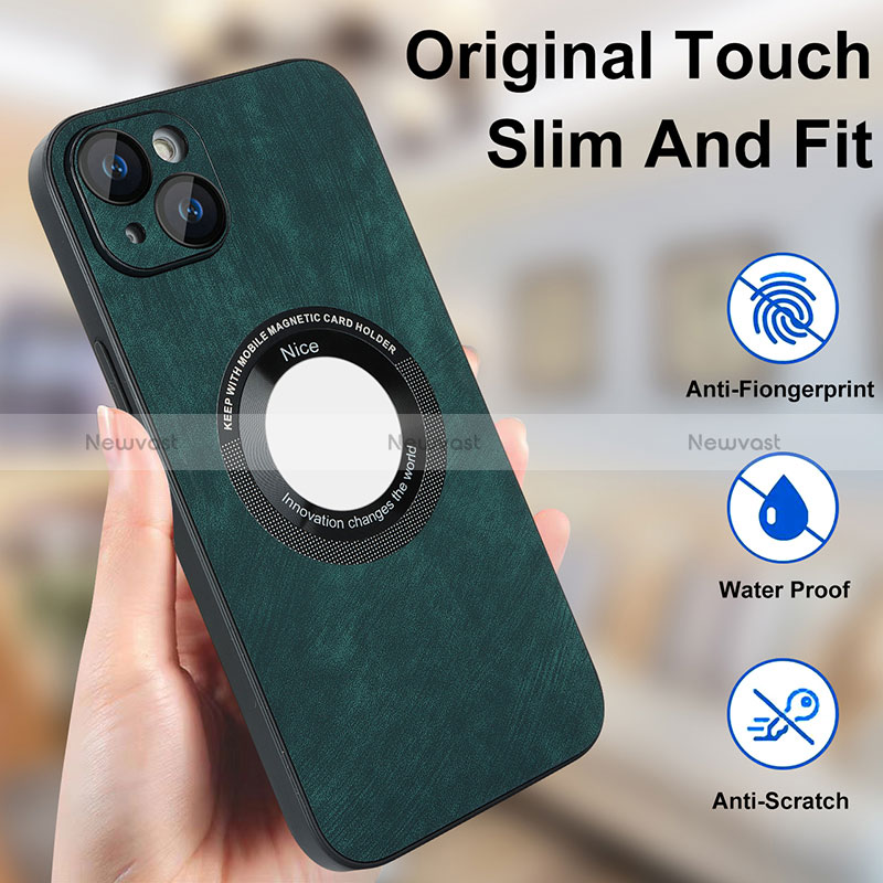 Soft Silicone Gel Leather Snap On Case Cover with Magnetic S14D for Apple iPhone 13