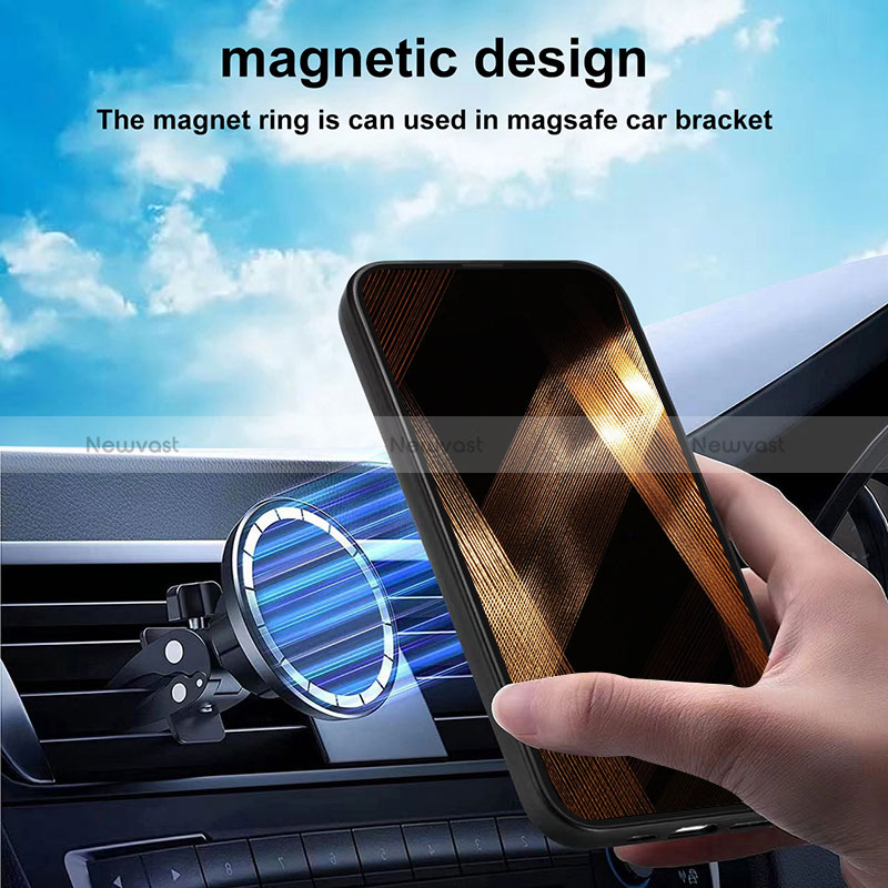 Soft Silicone Gel Leather Snap On Case Cover with Magnetic S14D for Apple iPhone 14