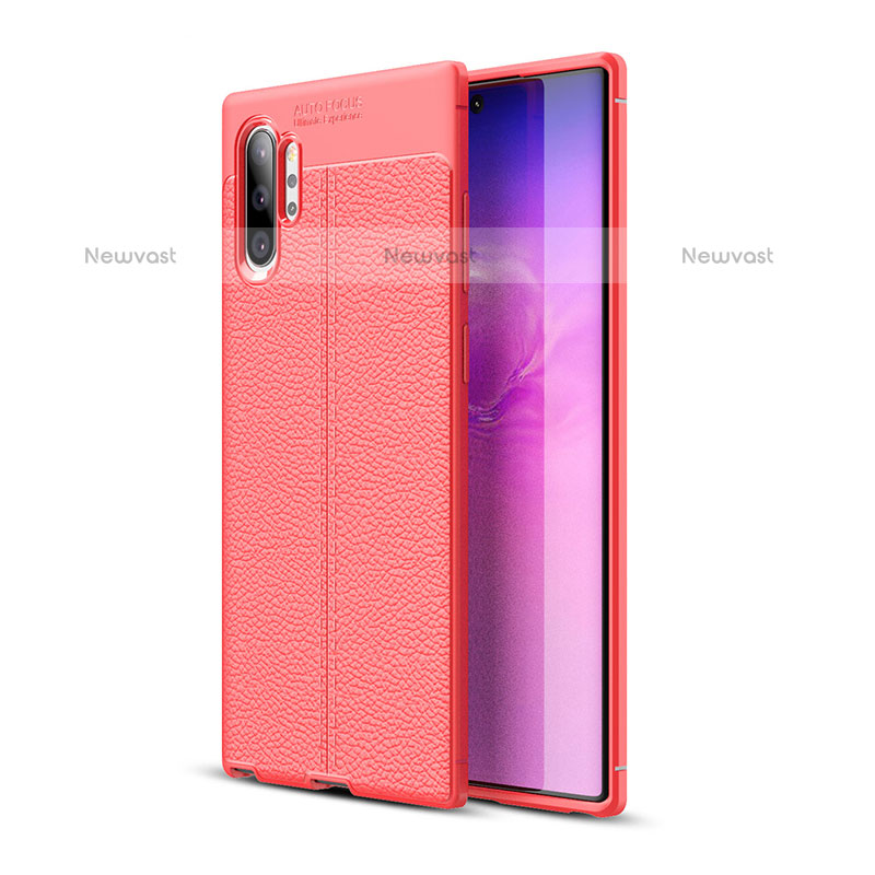 Soft Silicone Gel Leather Snap On Case Cover WL1 for Samsung Galaxy Note 10 Plus 5G Red