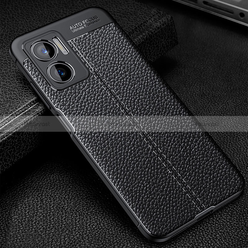 Soft Silicone Gel Leather Snap On Case Cover WL1 for Xiaomi Redmi 10 Prime Plus 5G Black