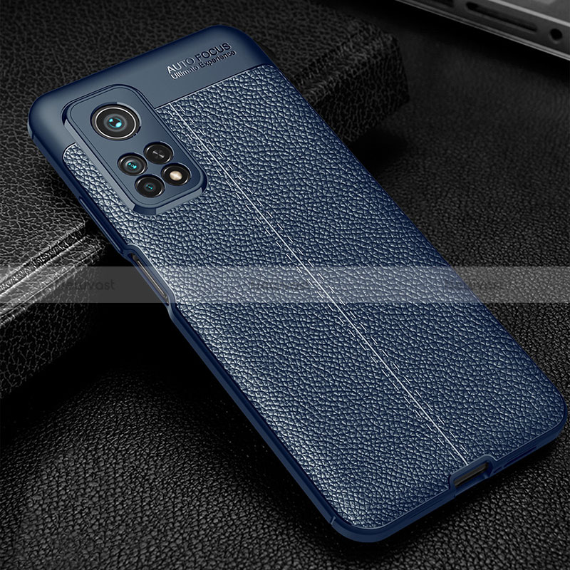 Soft Silicone Gel Leather Snap On Case Cover WL2 for Xiaomi Mi 10T 5G Blue