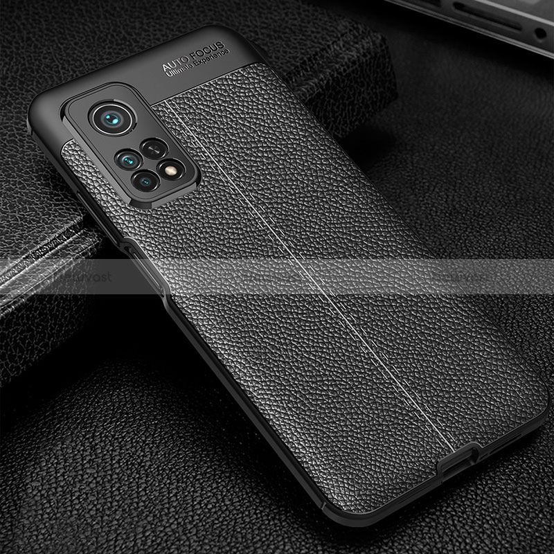 Soft Silicone Gel Leather Snap On Case Cover WL2 for Xiaomi Mi 10T Pro 5G Black