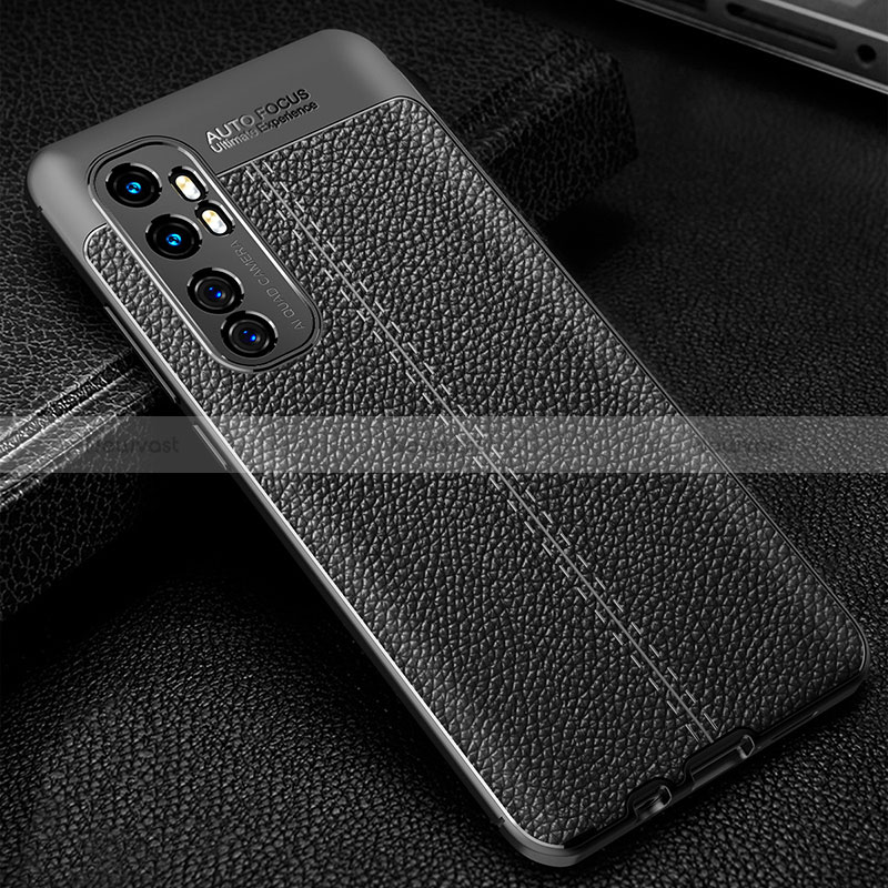 Soft Silicone Gel Leather Snap On Case Cover WL2 for Xiaomi Mi Note 10 Lite Black