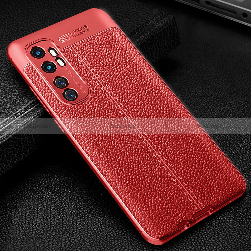 Soft Silicone Gel Leather Snap On Case Cover WL2 for Xiaomi Mi Note 10 Lite Red