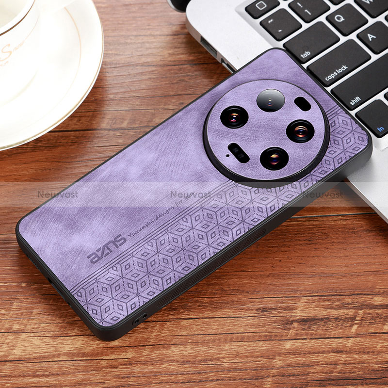 Soft Silicone Gel Leather Snap On Case Cover YZ1 for Xiaomi Mi 13 Ultra 5G Clove Purple