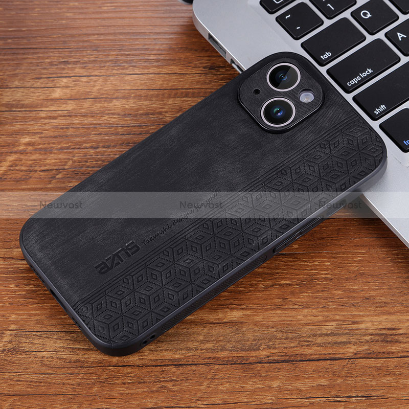 Soft Silicone Gel Leather Snap On Case Cover YZ2 for Apple iPhone 14 Pro Black