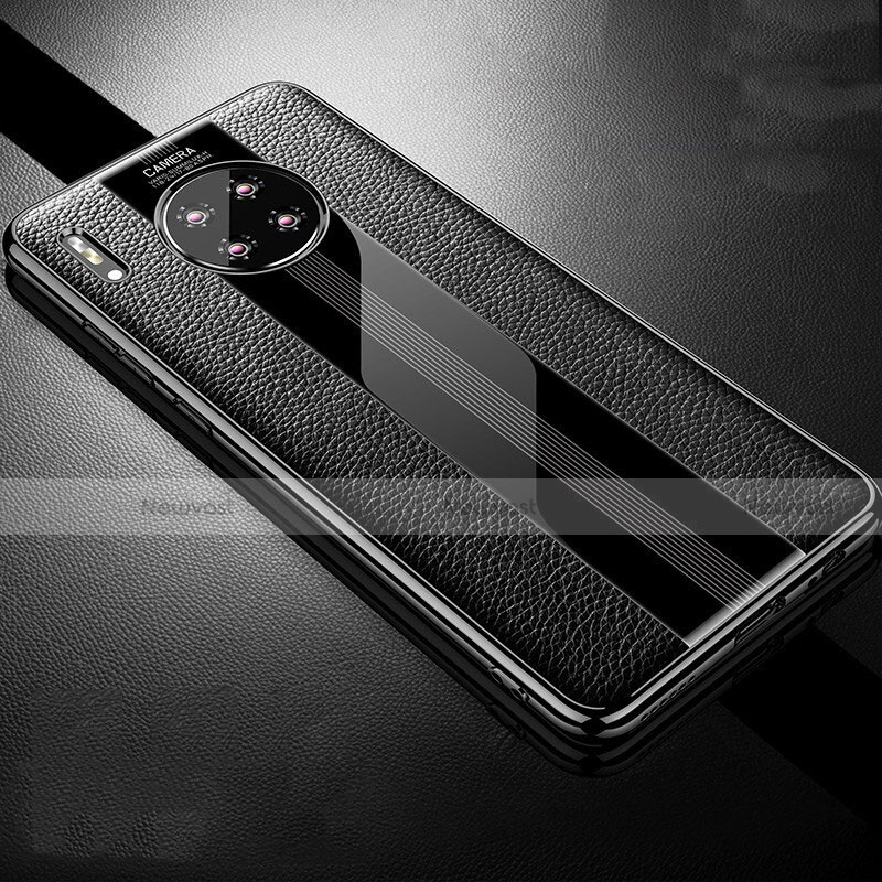 Soft Silicone Gel Leather Snap On Case Cover Z01 for Huawei Mate 30 Black