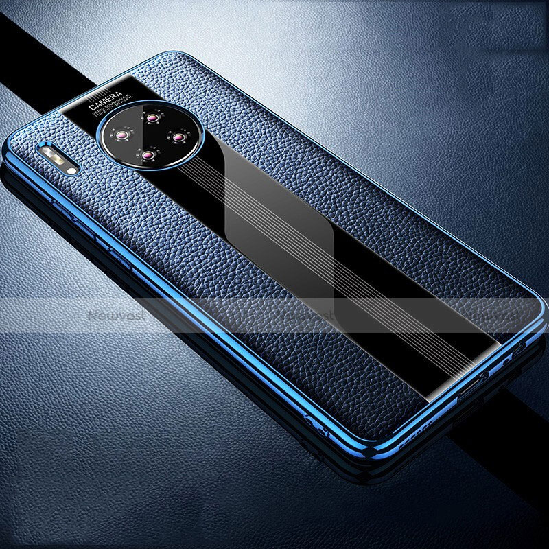 Soft Silicone Gel Leather Snap On Case Cover Z01 for Huawei Mate 30E Pro 5G Blue