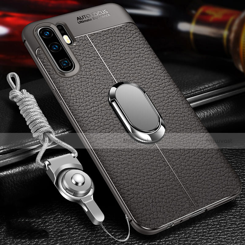 Soft Silicone Gel Leather Snap On Case Cover Z02 for Huawei P30 Pro Gray