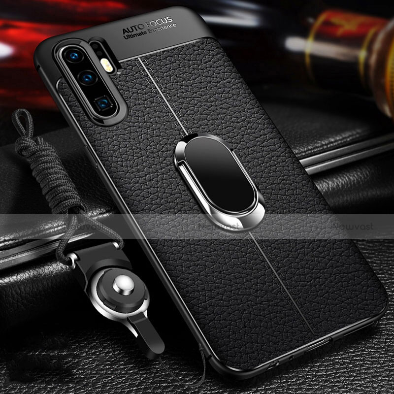 Soft Silicone Gel Leather Snap On Case Cover Z02 for Huawei P30 Pro New Edition Black