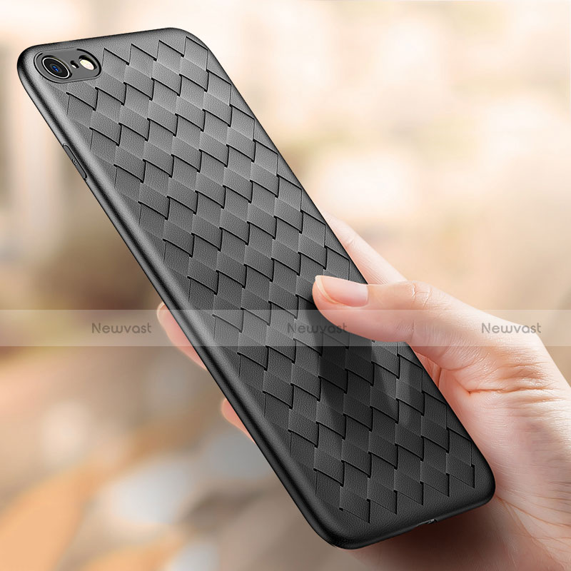 Soft Silicone Gel Leather Snap On Case for Apple iPhone 6S Black