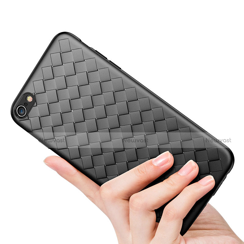 Soft Silicone Gel Leather Snap On Case for Apple iPhone 6S Black