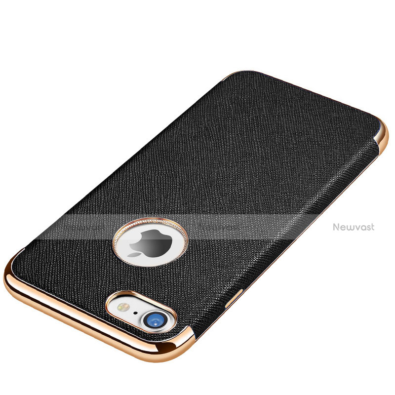 Soft Silicone Gel Leather Snap On Case for Apple iPhone SE (2020) Black