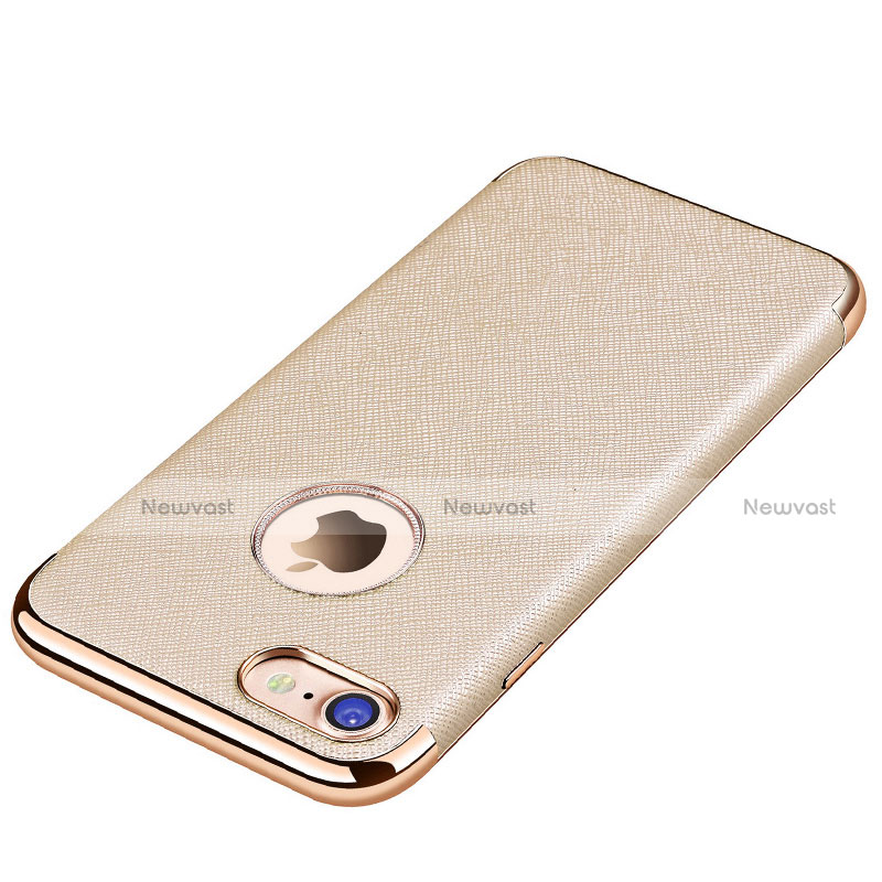 Soft Silicone Gel Leather Snap On Case for Apple iPhone SE (2020) Gold