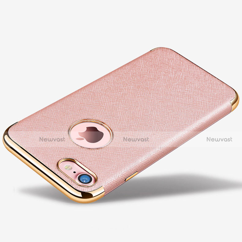 Soft Silicone Gel Leather Snap On Case for Apple iPhone SE (2020) Rose Gold