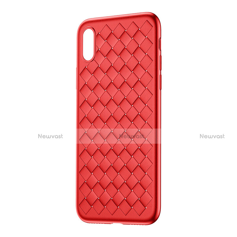 Soft Silicone Gel Leather Snap On Case for Apple iPhone X Red