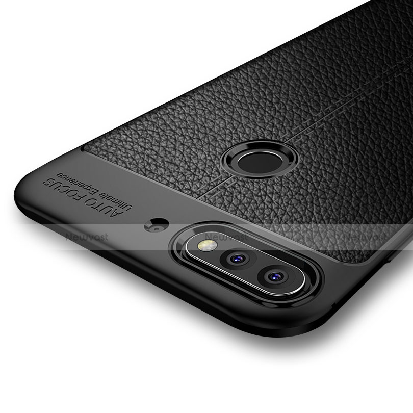 Soft Silicone Gel Leather Snap On Case for Huawei Enjoy 8 Black