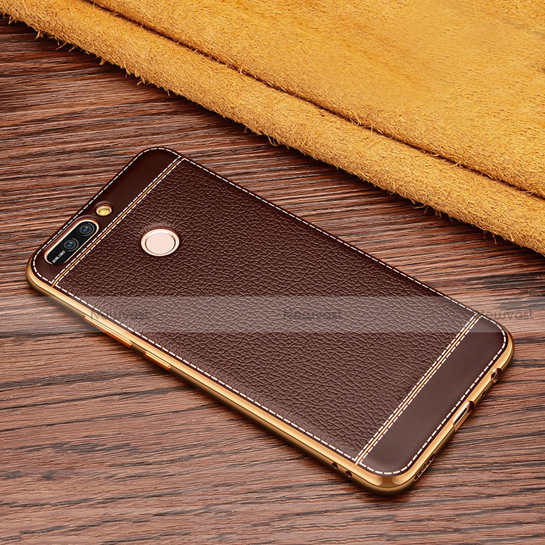 Soft Silicone Gel Leather Snap On Case for Huawei Honor V9 Brown